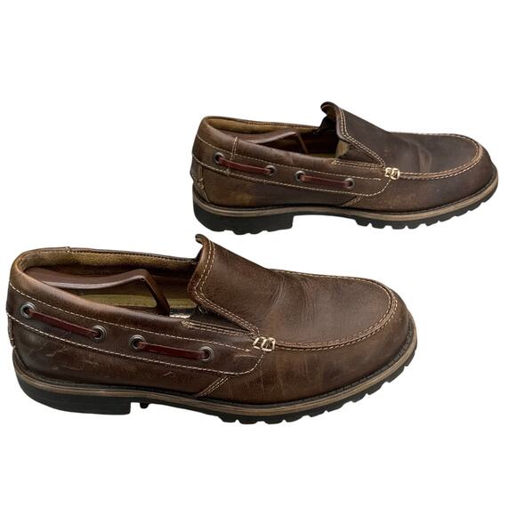 G.H. Bass & Co. David Brown Leather Lug Sole Slip On Loafer Men 10 - Picture 5 of 8